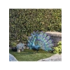 Metal Tavus Kuşu Bahçe Heykeli, 81x30x58 cm