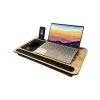 Minderli Laptop Sehpası, Telefon ve Tablet Bölmeli, 33x55 cm