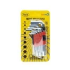 Mini Alyan Anahtarı Seti, 9 Parça, Çelik, 2 mm - 10 mm