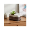 Mini Dikdörtgen Bambu Düzenleyici - Gri Ahşap Saklama Sepeti (20x15x10 cm)