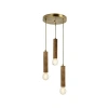 Modern Ahşap Kaplama Avize, E27 Soket, 35 cm