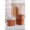 Modern Kapaklı Saklama Kutusu Seti - 15 Litre, Taşınabilir Kulplu