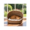 Oval Gölgelikli Hasır Kedi ve Köpek Yatağı - 46x35 cm