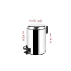 Paslanmaz Çelik Pedallı Çöp Kovası - 12 LT, Oval Tasarım