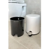 Pedallı Çöp Kovası (6L, Mat Beyaz/Siyah)