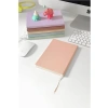 Pembe Renkli Kalın Yapraklı Tarihsiz Noktalı Defter (A5, 15x21 cm)
