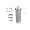 Pipetli Termos Bardak, 0.89 Litre, Gri Renk