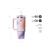 Pipetli Termos Bardak, 0.89 Litre Kapasite, Pembe Desenli
