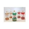 Renkli Ahşap Mini Atlı Karınca Noel Ağaç Süsü, 6lı Set, Geleneksel Tasarım