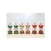 Renkli Ahşap Mini Atlı Karınca Noel Ağaç Süsü, 6lı Set, Geleneksel Tasarım
