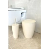 Sade Tasarımlı 2li Banyo Aksesuarı Seti - Bej