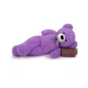 Sevimli 80 cm Papyonlu Peluş Ayı - Lila Renkli Hediye