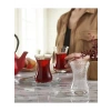 Şık Helezonlu Cam İnce Belli Çay Bardak Seti, 6lı, 125 cc