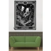 Siyah-Beyaz Kadife Kumaş Duvar Halısı - 70 x 100 cm