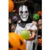 Siyah Beyaz Tüllü İskelet Maske - Halloween Temalı