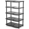 Siyah Plastik 5 Katlı Ayakkabılık, 10 Çift Kapasiteli