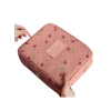 Su Geçirmez Seyahat Makyaj Çantası - Pembe Kiraz Desenli