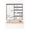 Takı Organizeri, Metal Stand ve Ahşap Taban, 35x30x9.5 cm