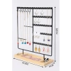 Takı Organizeri, Metal Stand ve Ahşap Taban, 35x30x9.5 cm