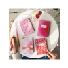 Taşınabilir 9x14 cm Sert Kapak Spiralli Çizgili Not Defteri Seti - 4lü Pembe