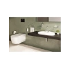 Tezgah Üstü Beyaz Lavabo, Armatür Bantlı, 57 cm