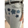 Ütü ile Yapışan Denim Jeans Yaması - Yıldız Desenli (Buz Mavi)
