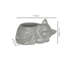 Uyuyan Kedi Şeklinde Drenaj Delikli Saksı - Doğal Gri, 17,8 cm
