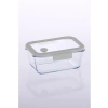 Vakumlu Cam Saklama Kabı - 800 ml, Gri Renk