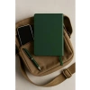 Yeşil Deri Kapaklı Çizgisiz Not Defteri - A5 Boyut