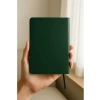 Yeşil Termo Deri Kapaklı Noktalı Defter, A5 Boyut, 128 Yaprak