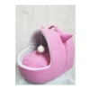 Yıkanabilir Kedi Köpek Yatağı, Kulaklı, Pembe, XL
