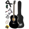 Yüksek Kaliteli 40 İnç Siyah Akustik Gitar Seti - 4/4 Yetişkin