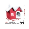 Yumuşak Kedi Yatağı ve Evi (Kırmızı, Küçük Boy)