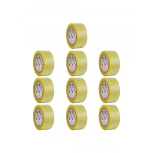 10 Adet Şeffaf Koli Bandı - 45 mm x 100 Mt, Güçlü Yapışkanlı