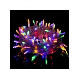 10 Metre Fişli LED Işık - 100 LED RGB Renkli Yılbaşı Dekorasyon Lambası