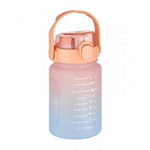 1000 ml Çift Renk Pipetli Motivasyon Matarası