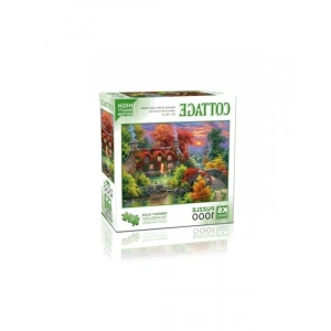 1000 Parça Sonbahar Temalı Puzzle, Göl Evi Manzarası