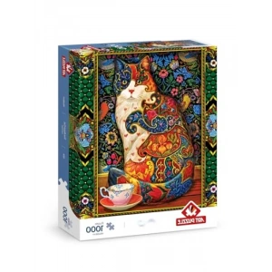 1000 Parça Zorlu Kedi Temalı Puzzle