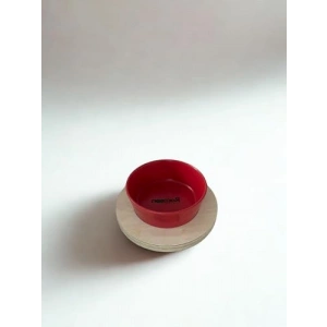 16 Cm Tek Tablalı Kırmızı Seramik Mama ve Su Kabı