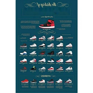 1984-2014 Dönemi Grafik Baskı Poster - Air Jordans Tarihi