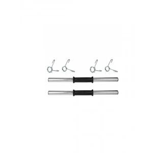2 Adet 45 cm Krom Dambıl Barı ve 4 Adet Çelik Sıkıştırma Yayı