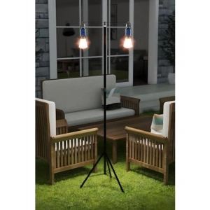 2 Lambalı, Askılı, Şarjlı Led Solar Aydınlatma Seti - Su Geçirmez Metal Standlı