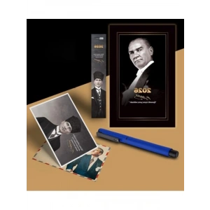 2026 Yılına Özel Atatürk Temalı Ajanda ve Ayraç Seti - Lacivert
