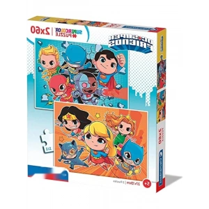 2x60 Parça DC Comics Tema Puzzle