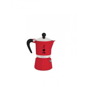3 Fincan Kapasiteye Sahip Kırmızı Ocak Üstü Espresso Pişirici