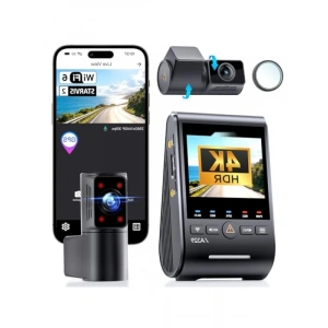 3 Kameralı Araç Kamerası, Ön+Arka+İç, 4K+2K+2K, Wi-Fi, GPS Destekli