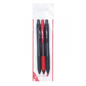 3lü Likit Roller Kalem Seti - 2x Siyah, 1x Kırmızı