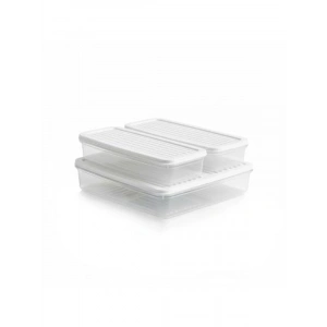3lü Slim Buzdolabı Saklama Kabı Seti (1 Büyük ve 2 Küçük)