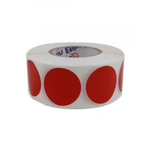 30mm Yuvarlak Kırmızı İşaretleme Etiketi - Rulo, 1000 Adet, Dayanıklı