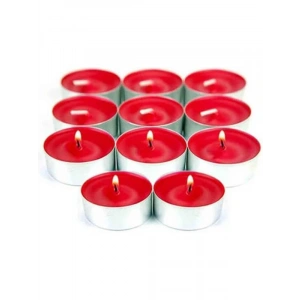 32 Adet Kırmızı Tealight Mum Seti - Uzun Yanma Süreli ve Kokulu